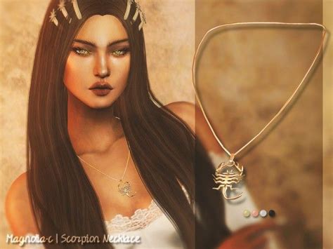 The Sims Resource Scorpion Necklace By Magnolia C • Sims 4 Downloads