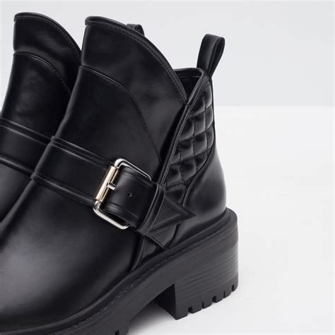 Zara Quilted High Heel Ankle Boots In Black Lyst