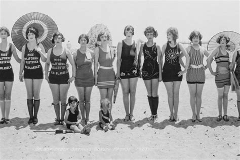 balboa beach california bathing beauties panoramic photo 1925 vintage style bathing suit