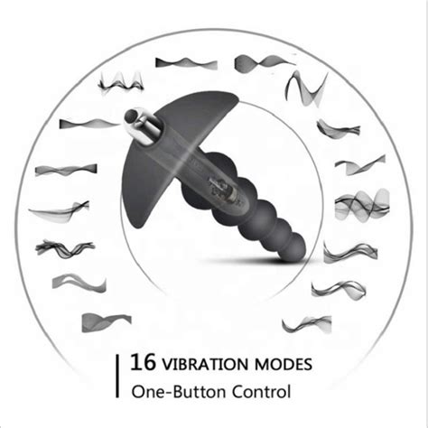 Vibrating Anal Beads Butt Plug Flexible Silicone 16 Vibration Modes