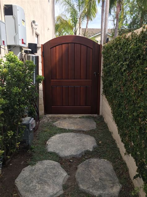 Custom Wood Gate By Garden Passages Simple Arched Top Side Gate