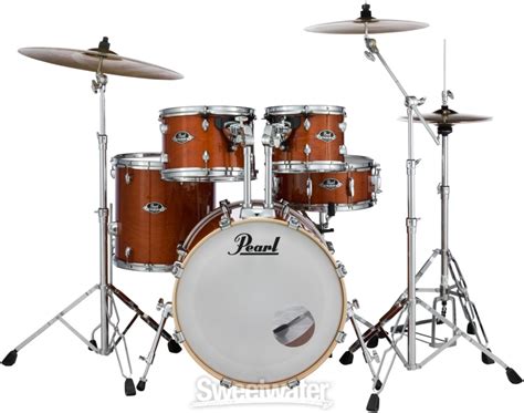 Pearl Export Exl 5 Piece Shell Pack With Snare Drum Honey Amber