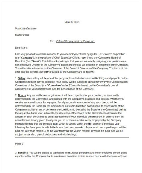 consultant offer letter templates