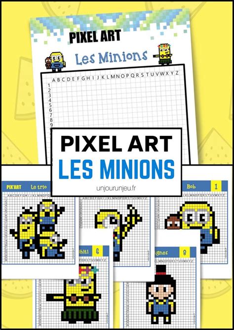 Pixel Art Minions 12 Modèles à Télécharger Un Jour Un Jeu
