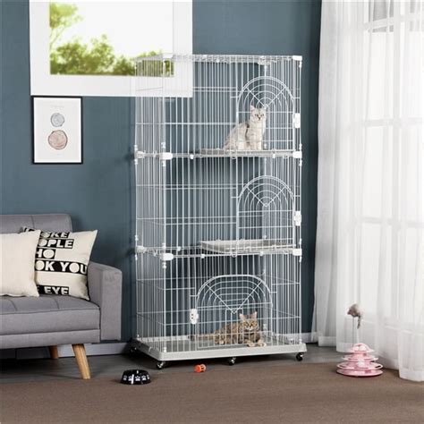 Yaheetech 3 Tier Wire Pet Cage Cat Playpen Tower Pet Indoor Shelter