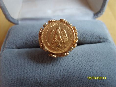 14k Dos Pesos Gold Ring Gold Coin Ring Dos Pesos Gold Ring Etsy