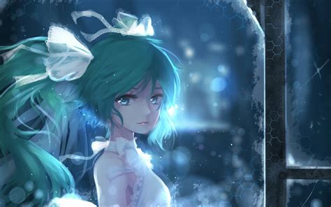 Wallpaper Anime Blue Vocaloid Hatsune Miku Twintails Screenshot