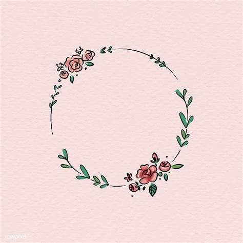 Simple Flower Wreath Doodle
