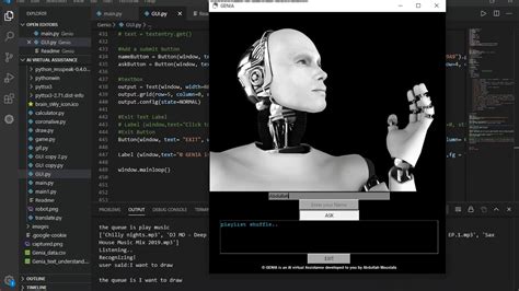 Genia Bot Virtual Assistant Gui Using Tkinter Python Youtube