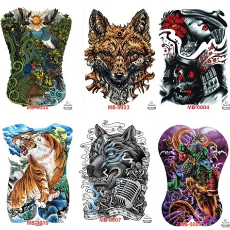 Wholesale Fake Transfer Full Back Waterproof Removable Temporary Tattoo Mb 35 48cm Large Body
