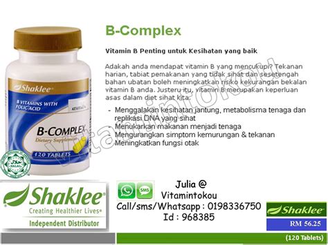 Vitamin b kompleks adalah vitamin b yang terdiri dari 8 jenis yaitu b1 (tiamin), b2 (riboflavin), b3 seperti diketahui, vitamin b kompleks amat penting bagi kesehatan tubuhmu. kelebihan vitamin B complex Shaklee ~ vitamintokou