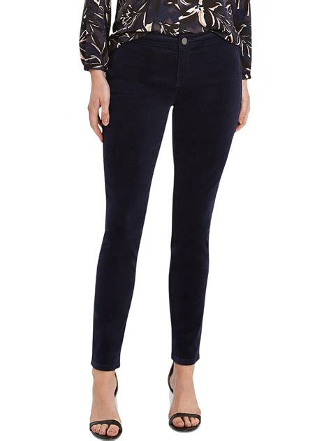 Nic Zoe Womens Straight Leg Pinwale Corduroy Pants Navy 2