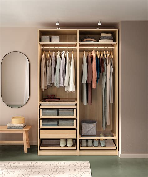 The wardrobe is sleek and thin that would allow you to place it in places with tight space. PAX white stained oak effect, Wardrobe frame, 75x58x201 cm ...
