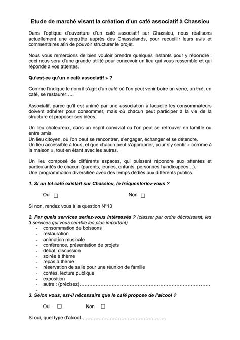 Calaméo - Questionnaire enquête création café