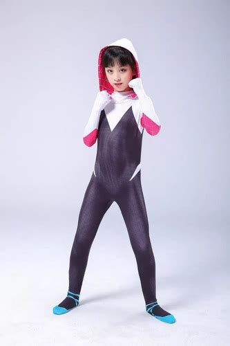 Fantasia Gwen Spider Homem Aranha Cosplay Infantil Frete Grátis