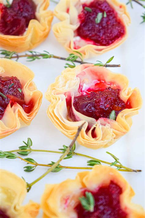 Brie And Cranberry Phyllo Mini Tarts The Jam Jar Kitchen