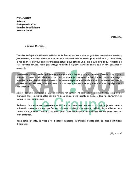 Lettre de motivation pour un emploi d'auxiliaire de ...