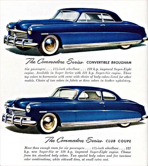 1948 Hudson Commodore Convertible Brougham And Club Coupe Us Cars Cars
