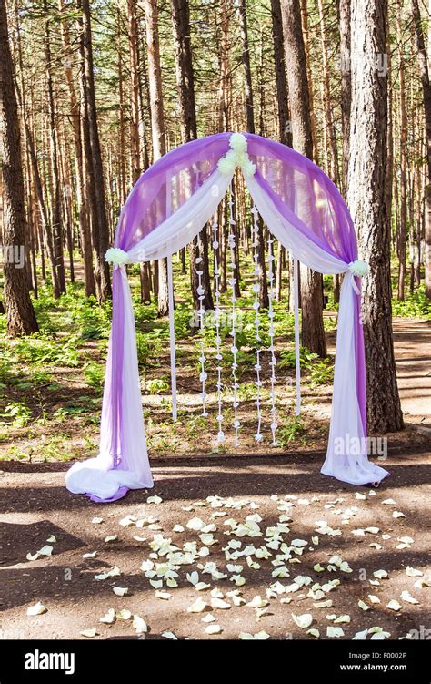 Purple Wedding Arch Stock Photo Alamy