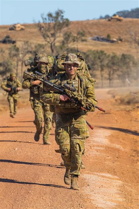 Australian Army Soldiers On Patrol Near Stanage Bay Australia During