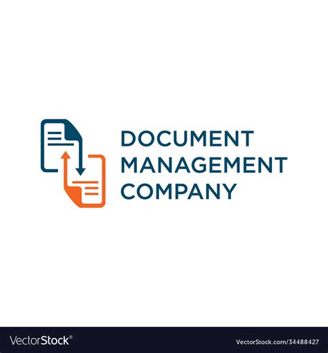 Document Management Company Logo Design Template Vector Image