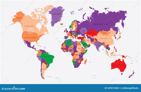 Diseño Colorido Del Mapa Del Mundo Ilustración Del Vector Ilustración