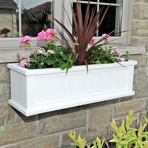 Mayne 11 In X 36 In White Cape Cod Window Box 4840 W The Home Depot