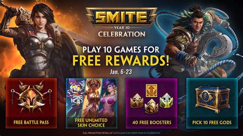 Smite 10th Anniversary Celebrated With Free Rewards Smite World