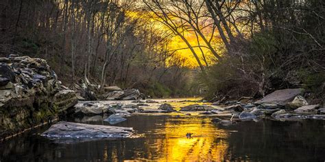Sunset Over The Cahaba River Just South Of Birmingham Ala Monday Evening