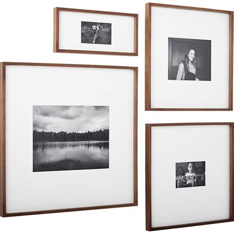 gallery walnut picture frame with white mat 11 x14 cb2 11x14 picture frame gallery wall
