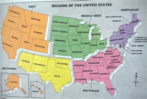 Us Southeast Region States Capital Cities And Abbreviations Diagram