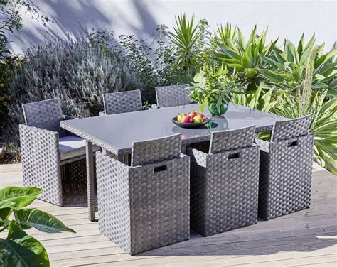 CARREFOUR Salon de jardin Madang 6 places pas cher prix promo Salon de