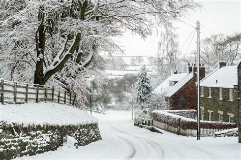 Ainthorpe Village Snow Scenes Danby North York Moors A5 Christmas
