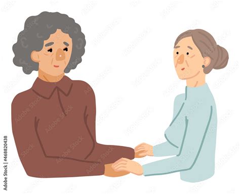 Lgbt Couple One Gender Love Lesbian Couple Two Old Womans Hold Hands