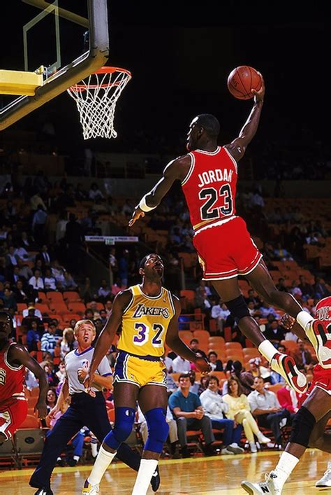 Michael Jordan Magic Johnson Dunking Magic Poster