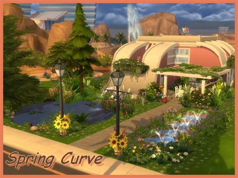 Spring Curve House By Maxi Sims At Akisima Sims 4 Updates