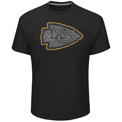 There are 240 chiefs merchandise for sale on etsy, and they cost $29.67 on average. Men's Majestic Black Kansas City Chiefs Primetime T-Shirt