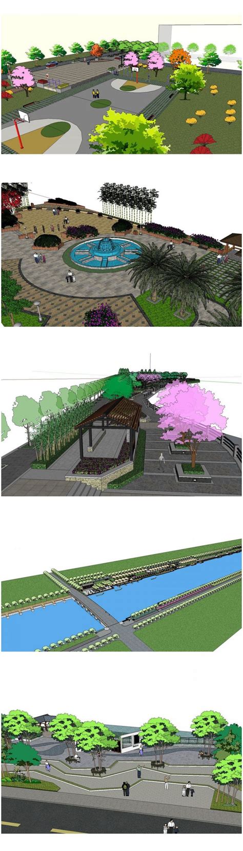 Sketchup 3d Models】20 Types Of Park Landscape Sketchup 3d Models V1