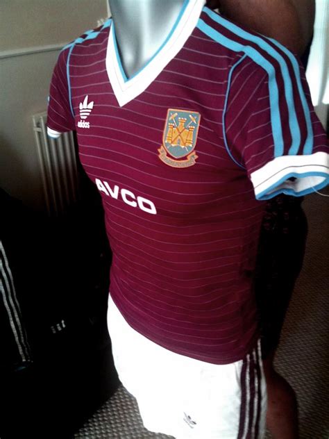 West Ham United Home football shirt 1985 - 1987. Sponsored by Avco
