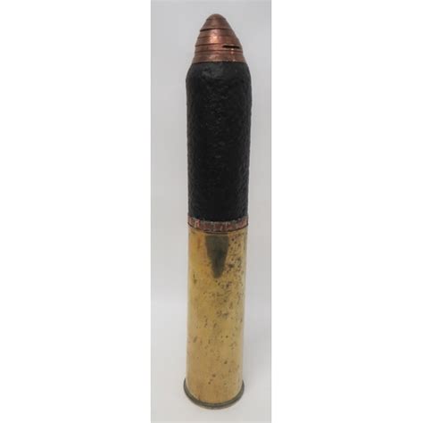 Ww1 British Inert 18 Pounder 1915 Shrapnel Shell Brass Case The Base