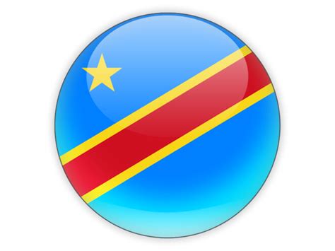 Round Icon Illustration Of Flag Of Democratic Republic Of The Congo