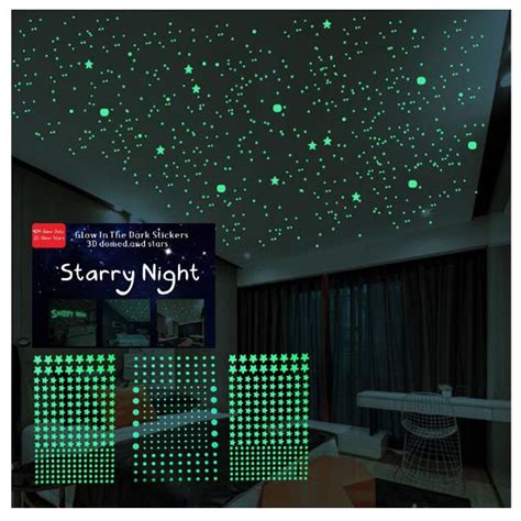 Glow in the dark stars moon wall stickers luminous kids child bedroom sticker bb. Glow in The Dark Stars Stickers Decals Decor for Ceiling ...
