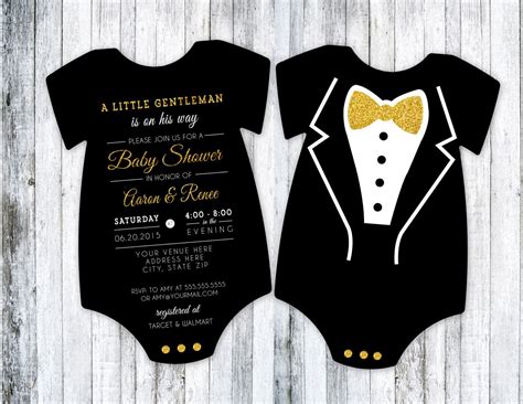 Love the wet feeling and sagging. Tuxedo Baby Shower Invitation | Gold Glitter Tux Shower ...