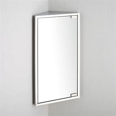 Space Saving Bathroom Corner Mirror Cabinet Single Door 300 X 600