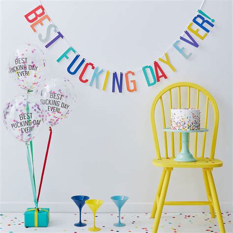 Best Fucking Day Ever Banner Bunting And Balloons Kit By Ginger Ray