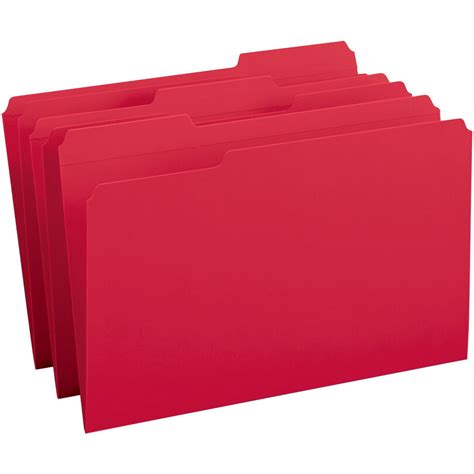 Smead File Folders With Reinforced Tab Red 100 Box Quantity