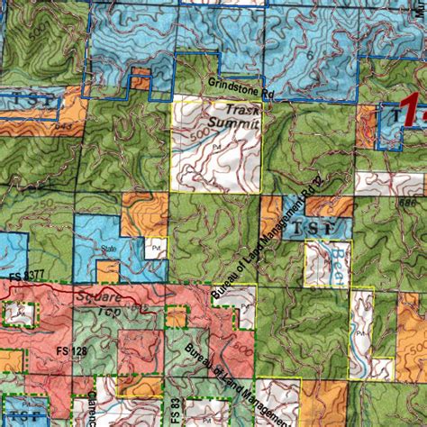 Oregon Hunting Unit 14 Trask Land Ownership Map By Huntdata Llc