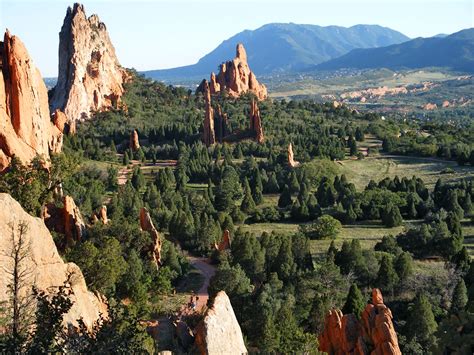 Campers run in a high altitude environment with the majestic rocky mountains as their backdrop! Central Garden - view south: Garden of the Gods, Colorado