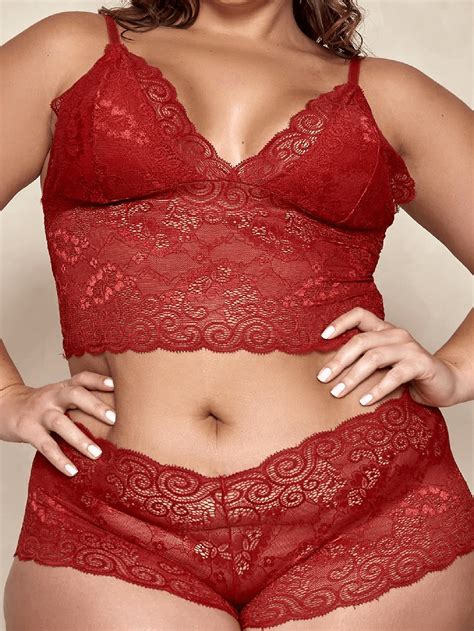 Conjunto Lingerie Renda Espera Marido Sensual Plus Size Cropped E