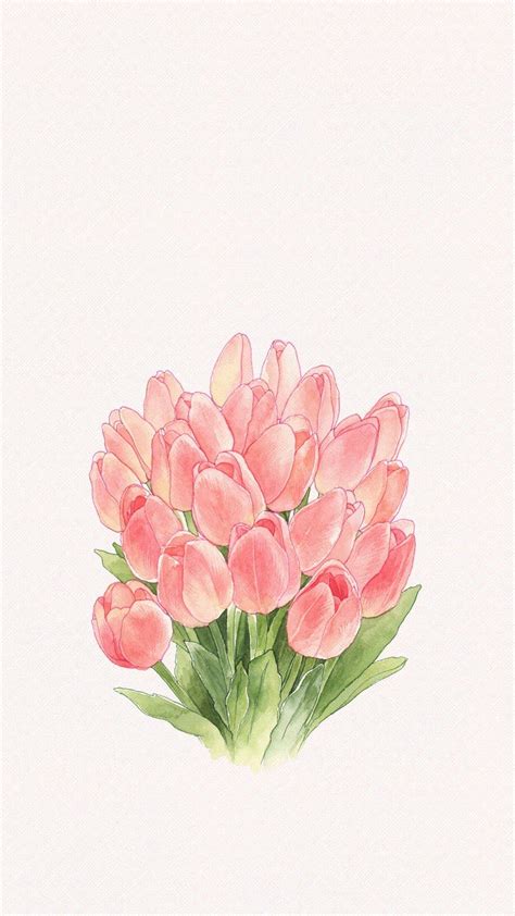 Cute Flower Drawing Tulip Drawing Tulip Painting Flower Art Phone